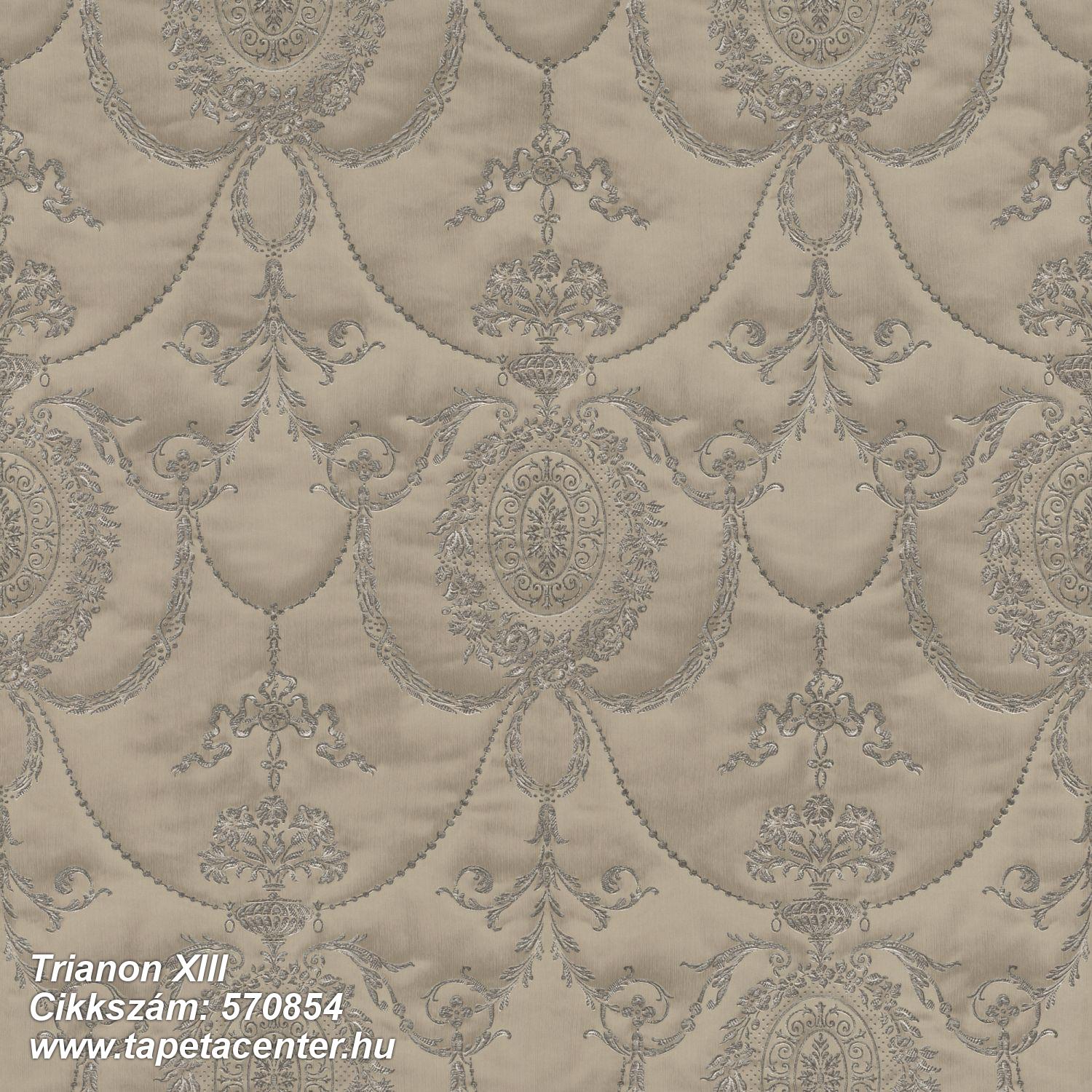 Barokk-klasszikus,különleges felületű,textil hatású,textilmintás,gyöngyház,szürke,lemosható,vlies tapéta 
